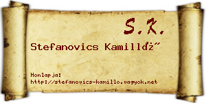 Stefanovics Kamilló névjegykártya